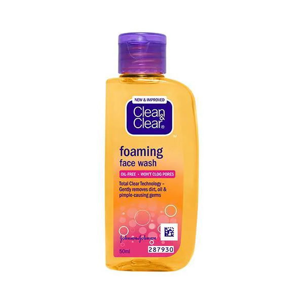 Clean & Clear Foaming Face Wash for Pimple Causing Germs | Oil-Free